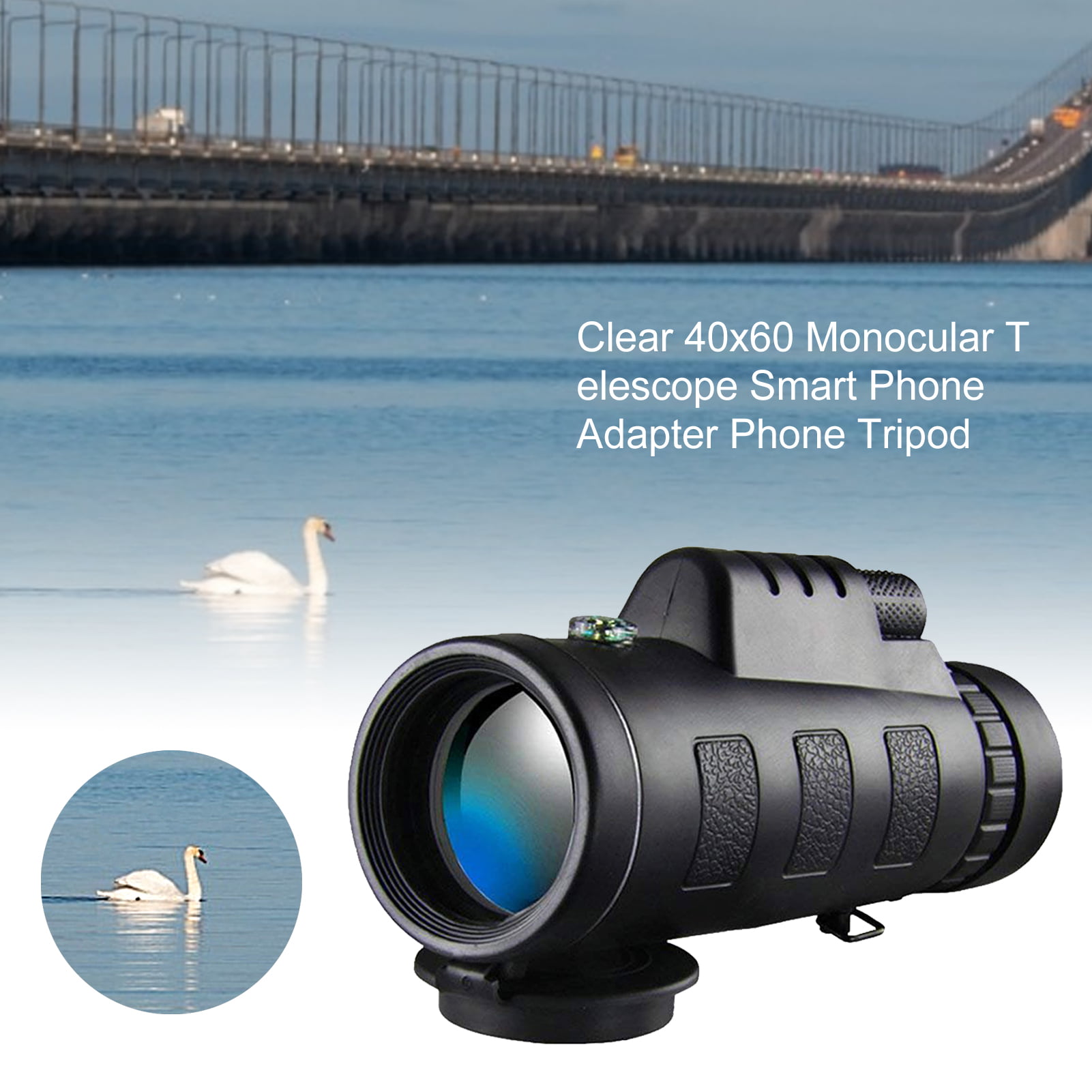 Tsumbay 10X40 Compact Monocular Telescope Waterproof High Power Monocular Portable HD Spotting Scopes with Compass for Bird Watching Wildlife Monocular 