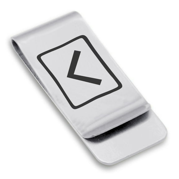 Stainless Steel Elder Futhark Kenaz Rune Classic Slim Money Clip Credit Card Holder
