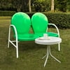 Crosley Griffith 2 Piece Metal Patio Loveseat Set in Grasshopper Green