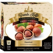 Grande Kaffe Single Serve, Hazelnut Coffee, Compatible with Keurig K-cup Brewers, 18 Count