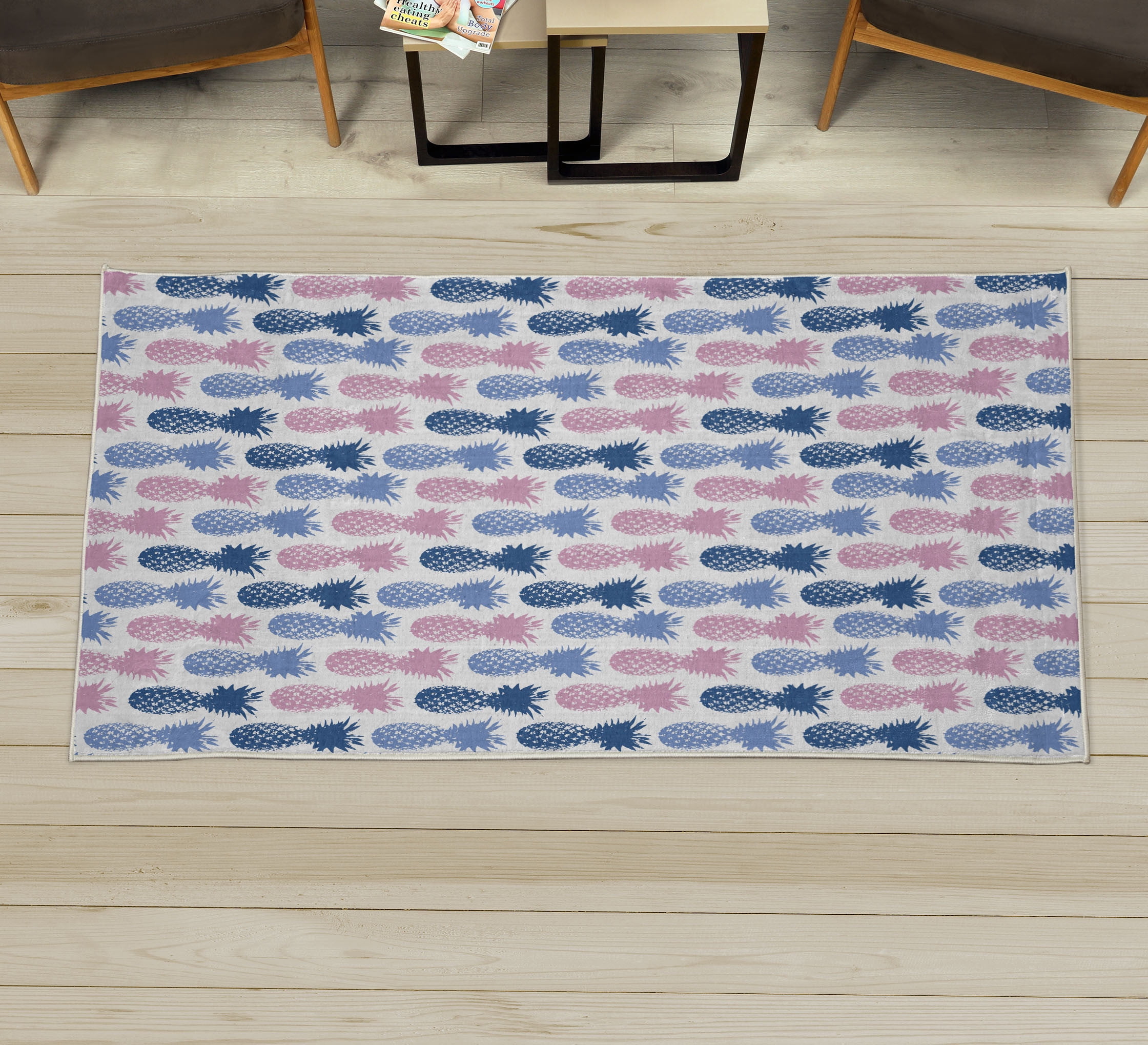 Pineapple Rug Wool Pineapple Decorative Rug, Summer Island Tropic Fruit Pattern Stamped ...