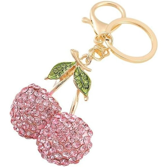 LWHAO Cherry Keychain, Cherry Keyring Keyrings Metal Keychain for Women Purse Handbags