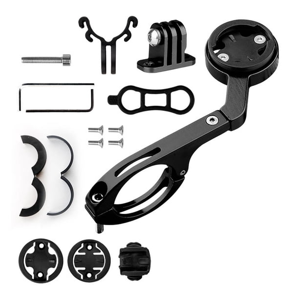 Yuarrent Soporte de aleación de aluminio para ordenador de bicicleta, ajustable, de Color sólido, para teléfono, cámara deportiva, soporte Ciclismo Negro