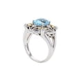 thumbnail image 3 of Classic and Modernistic form of Expression TheJewelryHut Italian Vintage inspired style Blue Topaz and Diamonds in Silver and Gold Ring, 3 of 3