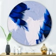 thumbnail image 2 of Designart 'Abstract White and Blue Grey Waves' Modern Circle Metal Wall Art 36x36 - Disc of 36, 2 of 5