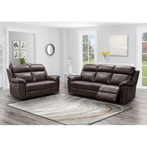 Top Grain Leather Power Reclining Sofa Set | Cabinets Matttroy