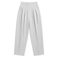 thumbnail image 4 of SeekIslam Women's Solid Color Business Pants Casual Wide Leg High Waist Casual Pants | Lightweight and Breathable, Wide Elastic Belt, 4 of 5