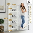 thumbnail image 2 of CAPHAUS 5-Tier Bamboo Shelf, Bamboo Open Storage Bookcase with Adjustable Layer, Freestanding Plant Display Stand, Multifunctional Storage Rack Stand for Bathroom, Bedroom, Kitchen, White, 2 of 8