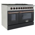 thumbnail image 3 of 48 in. 6.7 cu. ft. Dual Fuel Range for Propane Gas in Black and Rose Gold, 3 of 11