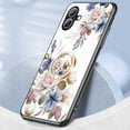 thumbnail image 5 of Compatible with iPhone 17e 16e Rotatable Ring Stand with Bling Glitter Diamond, Printed Case Fashion Luxury Flower Floral Pattern Slim Cover for iPhone 17e 16e 6.1 inch,White Flower Bush, 5 of 8