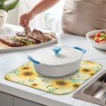 thumbnail image 2 of Microfibre Drying Mat for Kitchen Floral Yellow Blossom Dish Drying Drainer Mat Absorbent Drying Mat Washing Up for Glass, Plate & Cup 16inch X 18inch, 2 of 7