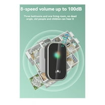 Smart Wireless Doorbell 300m Range Home Welcome Door Bell 38 Songs Melodies Distinction Doorbell Chime Black(US)