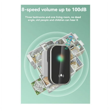 Smart Wireless Doorbell 300m Range Home Welcome Door Bell 38 Songs Melodies Distinction Doorbell Chime Black(US)