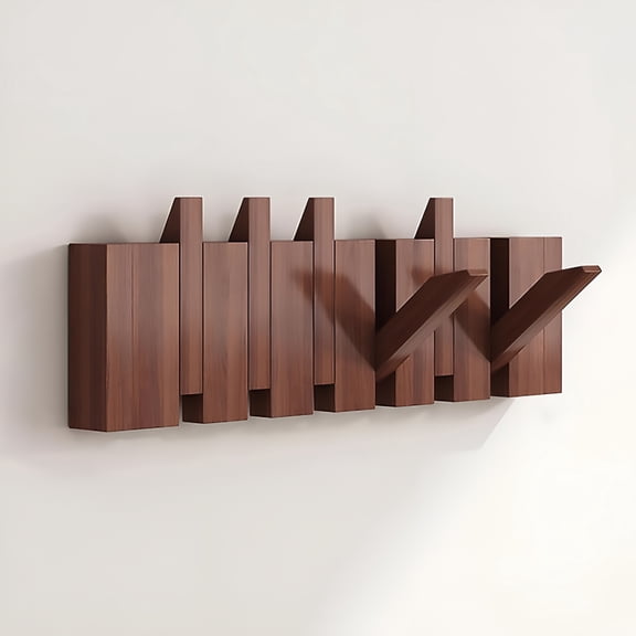 XIBUFE Wooden Piano Coat Rack Wall Mount, Modern Wall Art Flip Down Magnetic Hooks Wall Hook Hat Hanger Wall Mounted Coat Rack