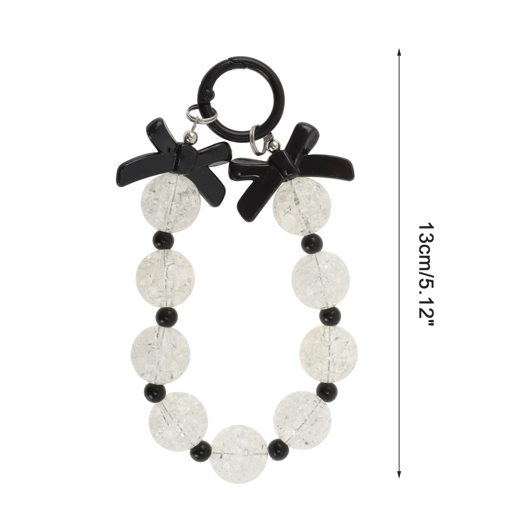 Unique Bargains Durable Bow Phone Charm 1Pc Black, White