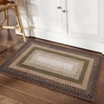 thumbnail image 3 of FairOnly Machine Washable Low Pile Brocade 2'x3' Rug Textured Geometric Non Slip Non Shedding Mat for Kitchen Bathroom,Brown Green, 3 of 7