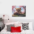 thumbnail image 4 of Logiee Romantic Floral Bear Print Canvas Wall Art ,Art Poster,Canvas Decorative Picture,Decor Wall Pictures for Living Room Bedroom Bathroom,Ready to Hang, 4 of 6