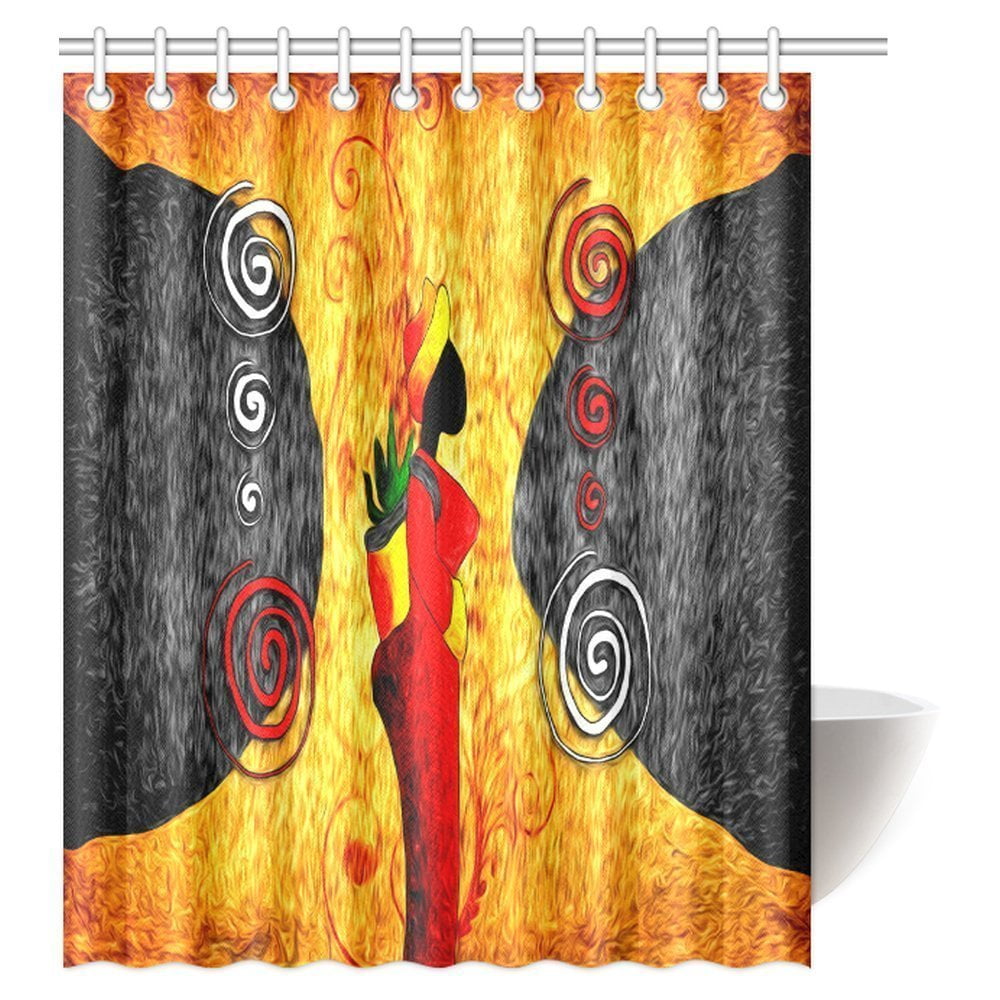 Gckg Traditional African Woman Surrounded By Swirling Motifs