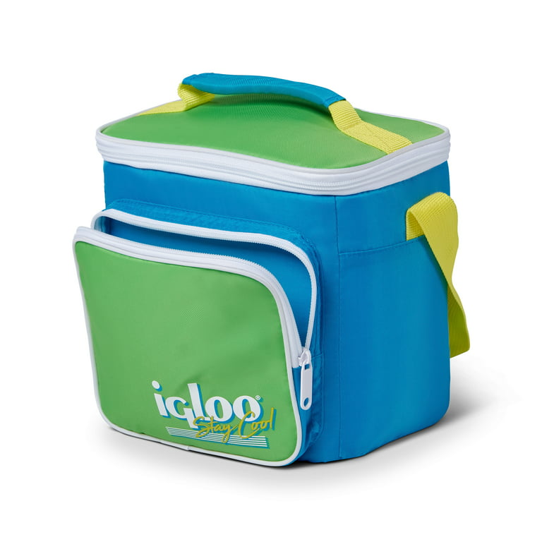 Igloo 90s Retro Collection Square Neon Lunch Box Cooler Bag, Fiesta Blue