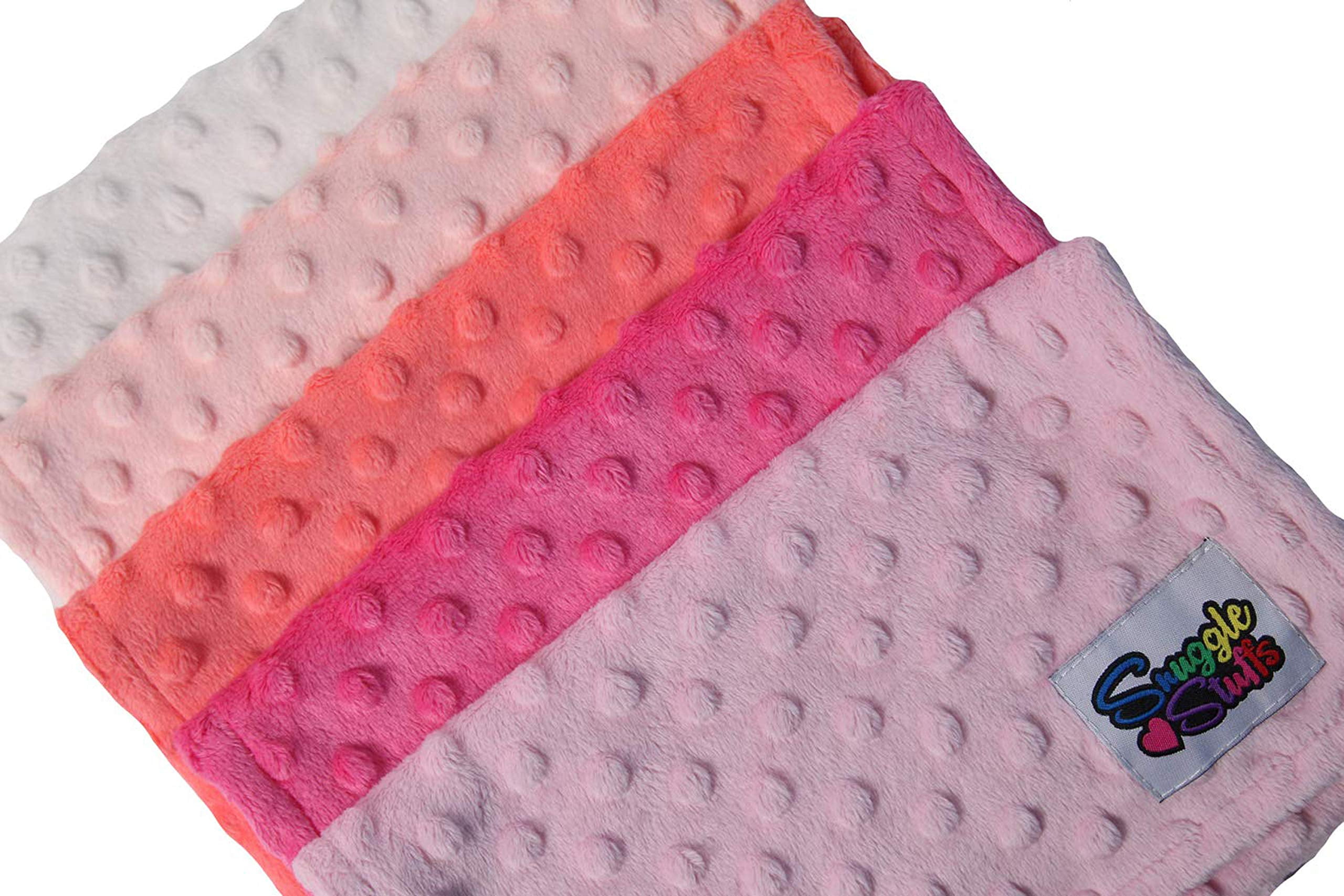 Baby Girls 5 Pack Minky Dot Burp Cloths - Shades Pink