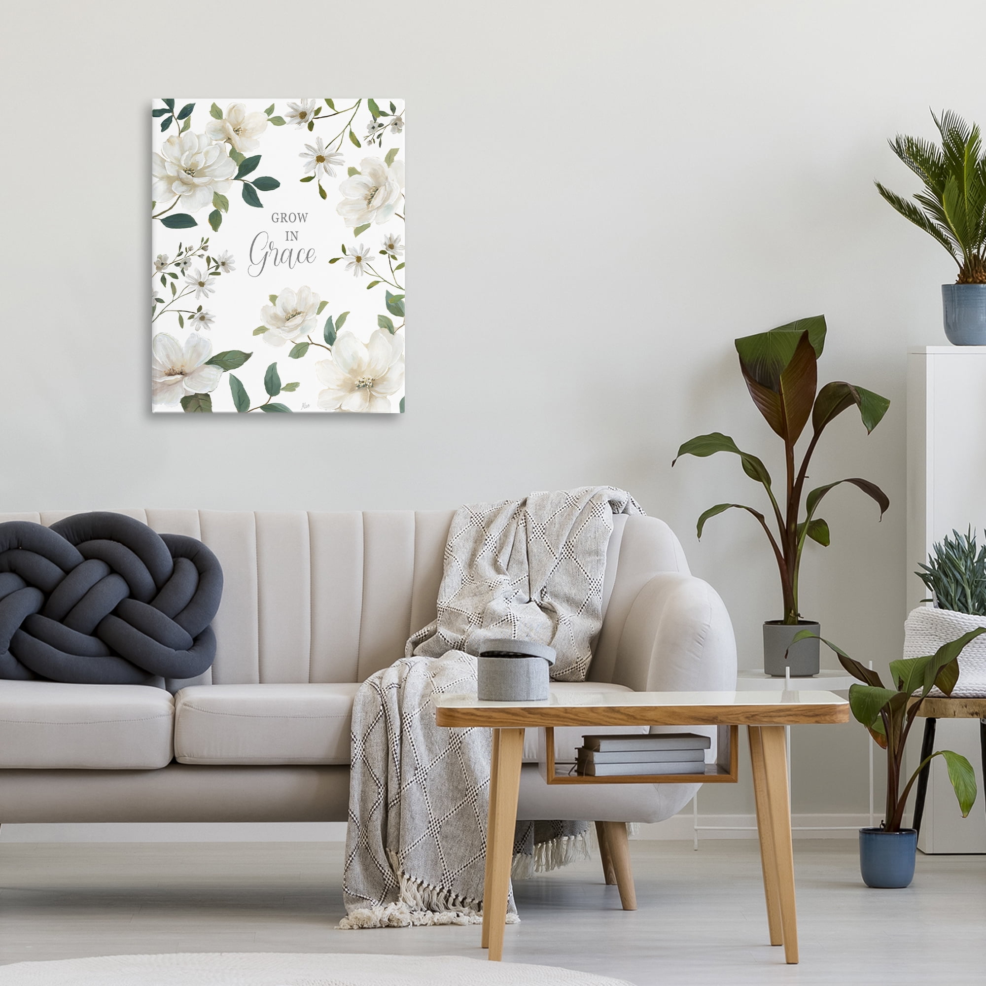 Stupell Industries Floral Grow In Grace Canvas Wall Art, design by Nan