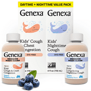 Genexa Kids' Day & Night Cough Combo Pack, Kids 6+, Blueberry Flavor, 4 fl oz