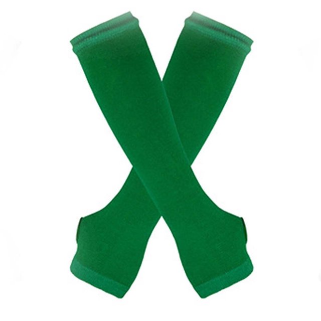Bmisegm Femmes Automne Hiver Couleur Unie Multicolore Laine Long Rayé Tricot Demi-Doigt Gants Mode Vert