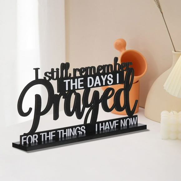 Wooden Desktop Inspirational Text Standing Sign Ornament Wooden Sign Dining Table Home Living Room Decorative Signs