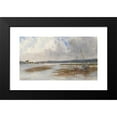 thumbnail image 2 of Charles Parsons 14x10 Black Modern Framed Museum Art Print Titled - River Scene with Stranded&nbsp;Boats (1890), 2 of 5