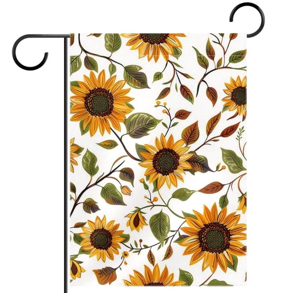 Watercolor Flowers Sunflower Floral Garden Flag Double Sided House Flag for Outdoor Home, Personalized All Year Round Yard Decor 12 x 18 Inch