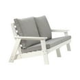 thumbnail image 2 of Kevinplus HIPS Loveseat with Cushion, Wood Grain Outdoor Garden Sofa,White/Grey, 2 of 8