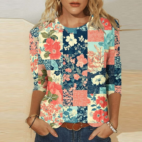 3/4 Length Sleeve Womens Tops Summer Lightweight Summer Tops for Women Plus Size 4x Summer Blouses for Women 2026 Linen Oversized Tops for Women Spring