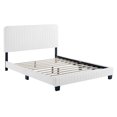 thumbnail image 2 of Celine Channel Tufted Performance Velvet Full Platform Bed White, 2 of 8