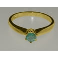 thumbnail image 6 of LBG British Made 9k Yellow Gold Ring with Natural Emerald Womens Engagement Ring - 33 size options - Size 4, 6 of 7