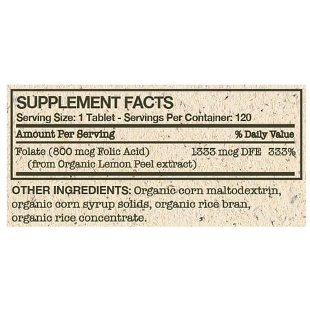 Futurebiotics（フューチャー バイオティクス） 葉酸 120粒 ビタミンM ビタミンB9・葉酸
