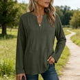 thumbnail image 4 of Womens V Neck Blouses Spring Tops Long Sleeve Shirts Dressy Casual Summer Vacation Going Out Clothing, 4 of 9