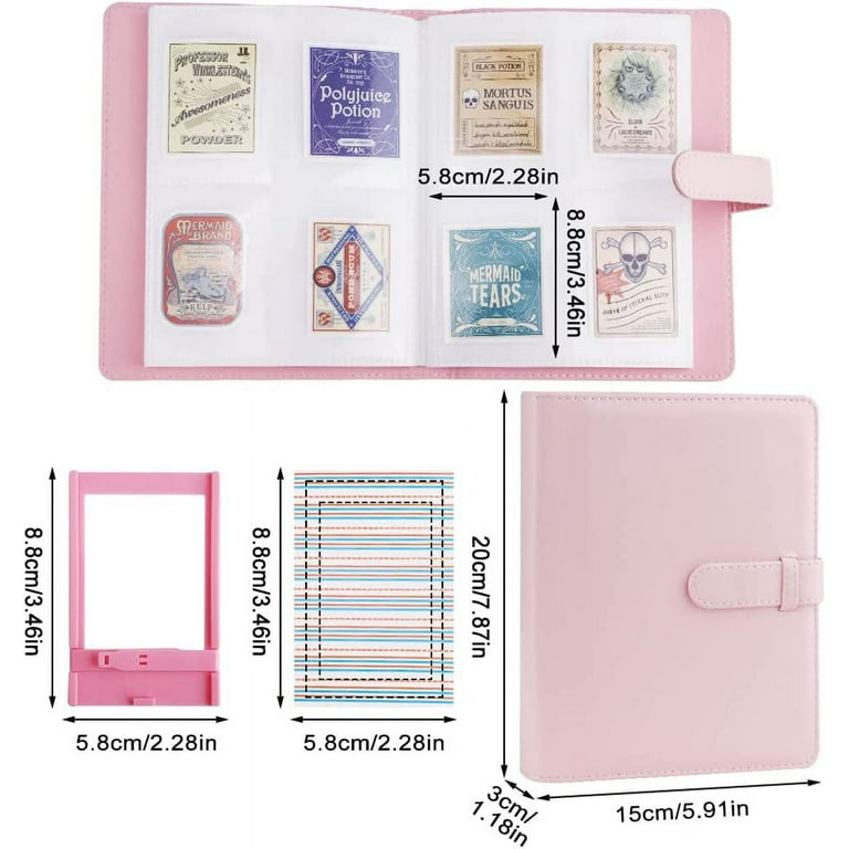 STONCEL 256 Pockets Photo Album with DIY Accessories, Instant Camera Photo  Album Compatible with Fujifilm Instax Mini (5.4cm x 8.6cm), PU Polaroid  Album for 3 Inch Film (within 5.8cm x 8.8cm) (Pink) 