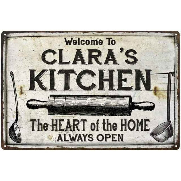 CLARA'S Kitchen Farmhouse Sign 8 x 12 High Gloss Metal 208120033147