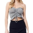 thumbnail image 1 of Made by Olivia Women's Sexy Frill Knot Front Knit Strapless / Strap Tube Crop Top, 1 of 6