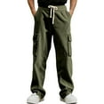 thumbnail image 6 of Men's American Retro Workwear Corduroy Pants, Loose Straight-leg Wide-leg Casual Trousers for Fall, Winter and Vintage Look,Army Green,L, 6 of 6