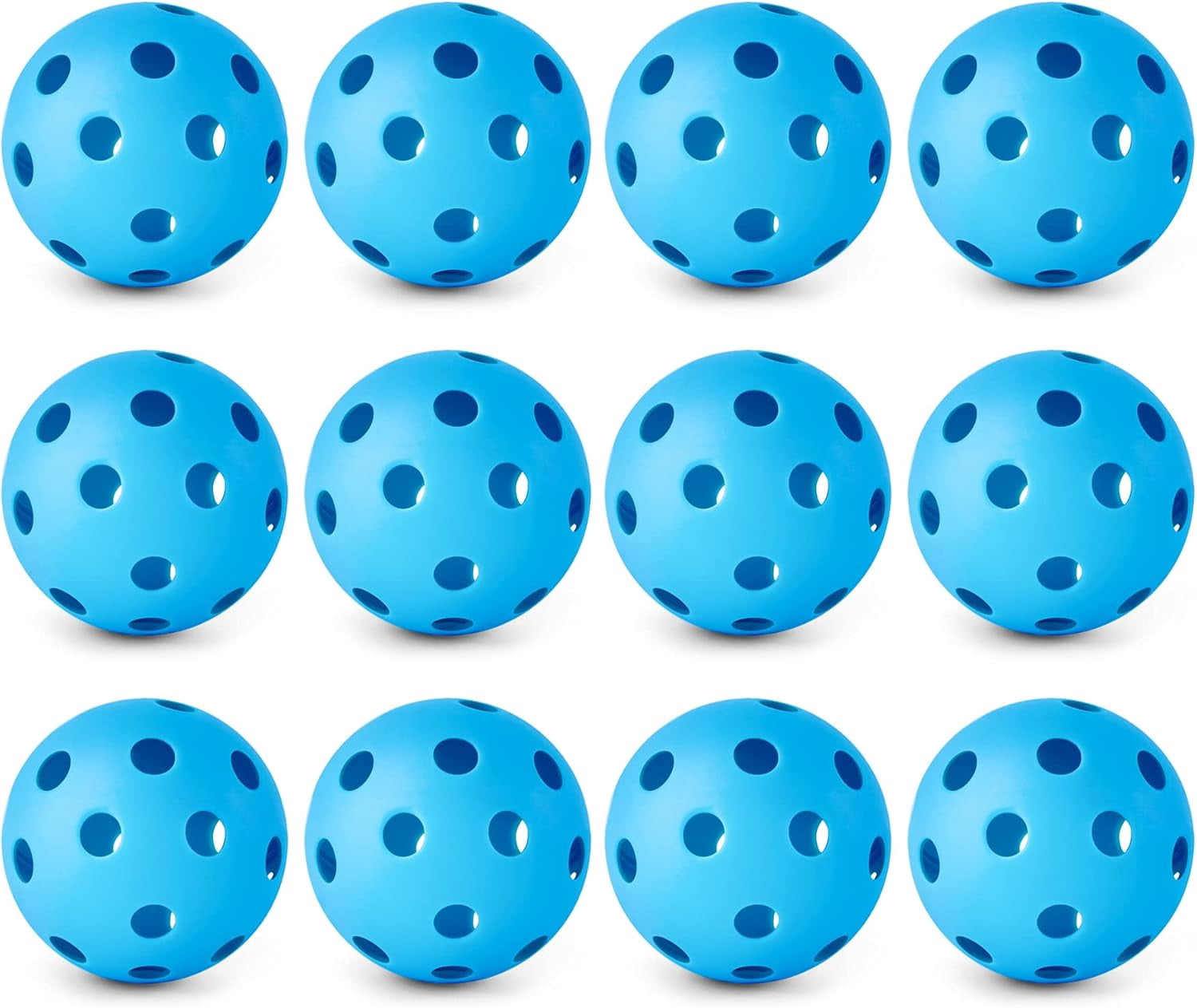12/100 Pack Baseball Practice Balls Plastic Training Balls Lightweight Hollow Softballs with a Drawstring Bag for Hitting, Baseball Training Indoor Outdoor Use