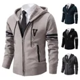 thumbnail image 2 of Nuevo cárdigan de punto con capucha para hombre, otoño/invierno 2023, chaqueta informal de moda, suéter de estilo coreano, jerséis de moda juvenil, 2 of 4