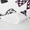 thumbnail image 5 of Erosebridal Cute Cheetah Bow Print Quilt Full for Girls, Cartoon Love Heart Full Bedspread Sets, 3 Pieces, 5 of 7