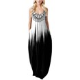 thumbnail image 1 of GYUJNB Robe Maxi d'Été Aguichant pour Femmes Grande Taille Ample Imprimée Colorée Ajustable Africaine avec Poches, Noir, 1 of 3