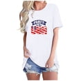 thumbnail image 1 of Tops Cortos para Mujeres Bandera de Moda Impresa Cuello Redondo, Camiseta de Manga 3/4 para Uso Diario, Casero Y Cómodo, 1 of 4