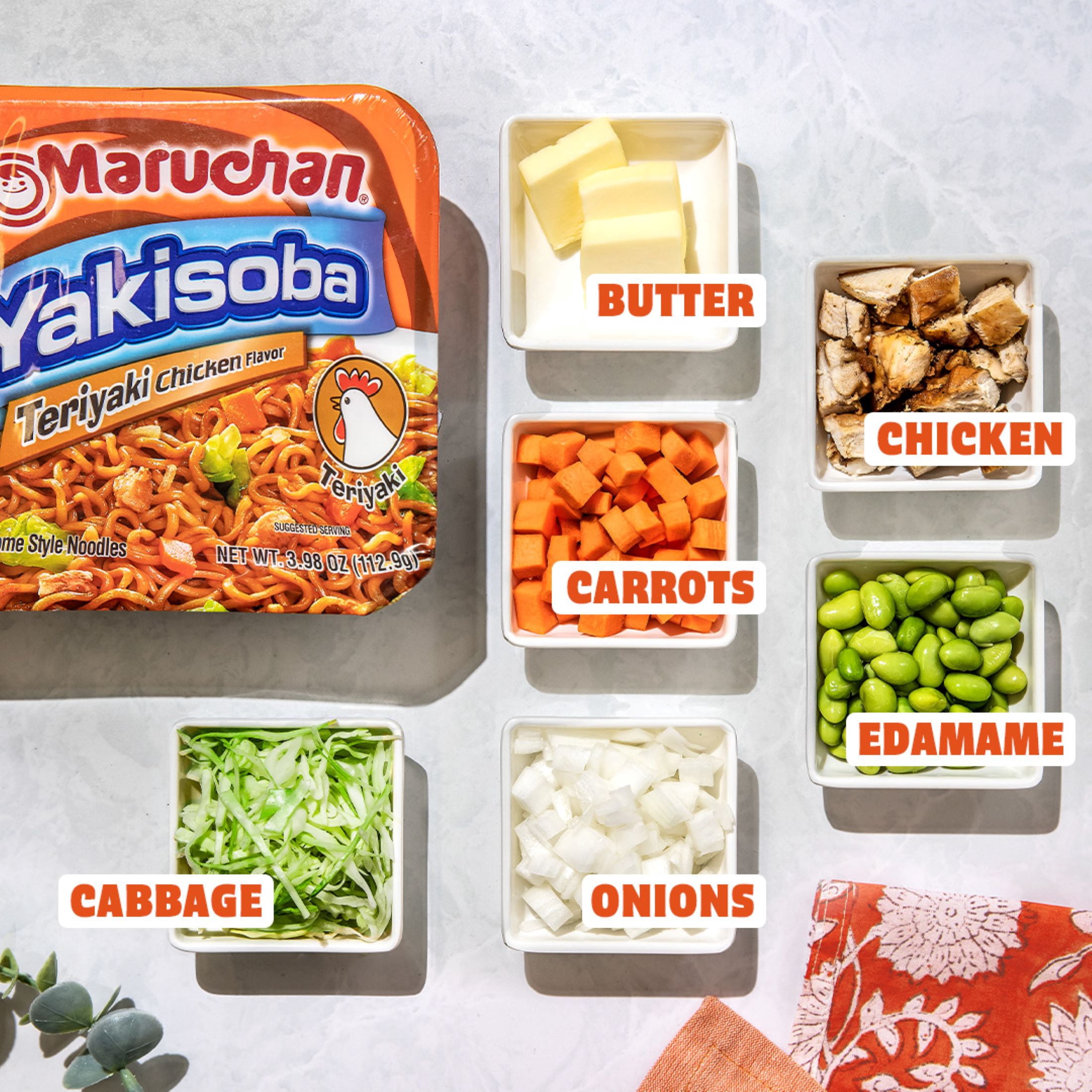 (8 pack) Maruchan Yakisoba Teriyaki Chicken Flavor Noodles, 3.98 oz Shelf Stable Package