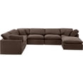 thumbnail image 3 of Meridian Furniture Indulge 193.5" Velvet U-Shaped Modular Sectional in Brown, 3 of 10