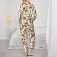 thumbnail image 5 of Kll Paris Vintage Print Women'S Long Sleeve Pajamas With Pants Sleepwear Loungewear 2 Set-Small, 5 of 9