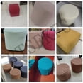 thumbnail image 2 of YHWW Housse de Pouf Carrée/ronde Housse de Tabouret Extensible Housse de Pouf Jacquard Protecteur Antidérapant avec Fond Élastique Lavable Rouge/gris/marron/beige, 2 of 7