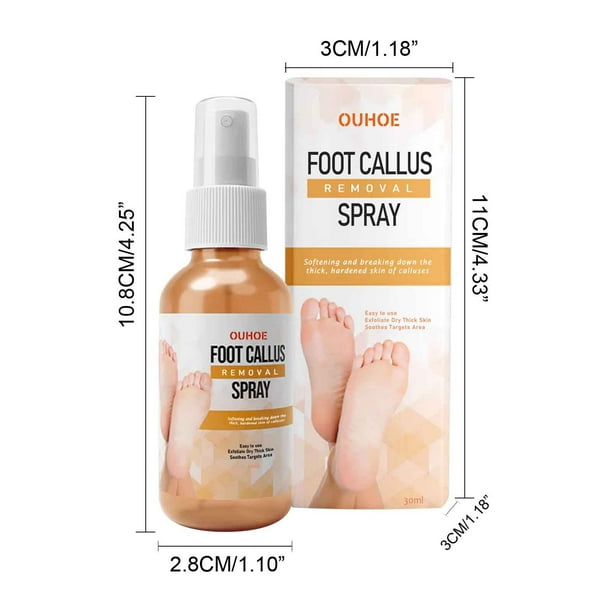 Spray removedor de callos para pies. Mejora la sequedad y la aspereza, e hidrata la piel con su esencia para pies de 30 ml.
